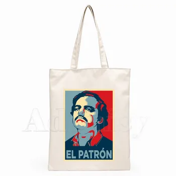 

Narcos Pablo Escobar Colombian Drug Mafia Design Shoulder Canvas Bags Large Capacity College Harajuku Women Bag Shopping Bag