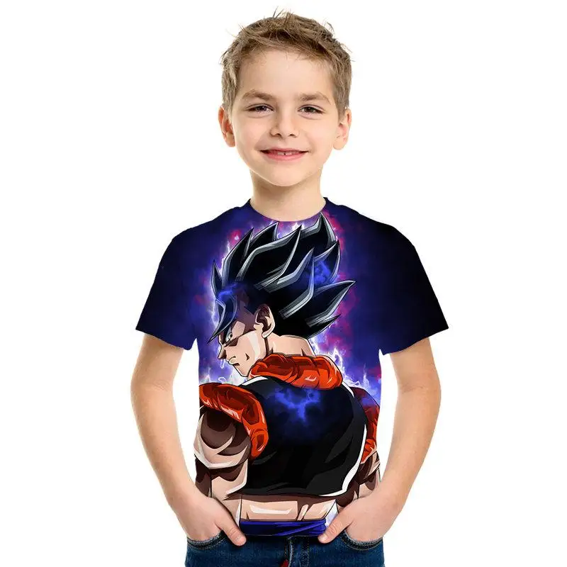 Goku/Vegeta patrn Dragon Ball animacin patrn nios camiseta impresin 3D nios camiseta hombres/nias moda camiseta