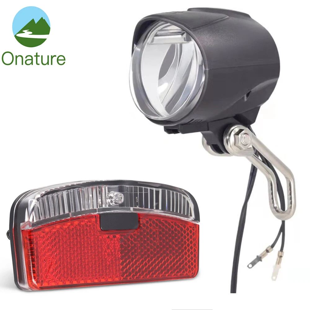 Ensemble D'éclairage Dynamo 12V 6W Pour Vélo - Phare Avant Blanc Et Feu Arrière Rouge, étanche, Style Rétro