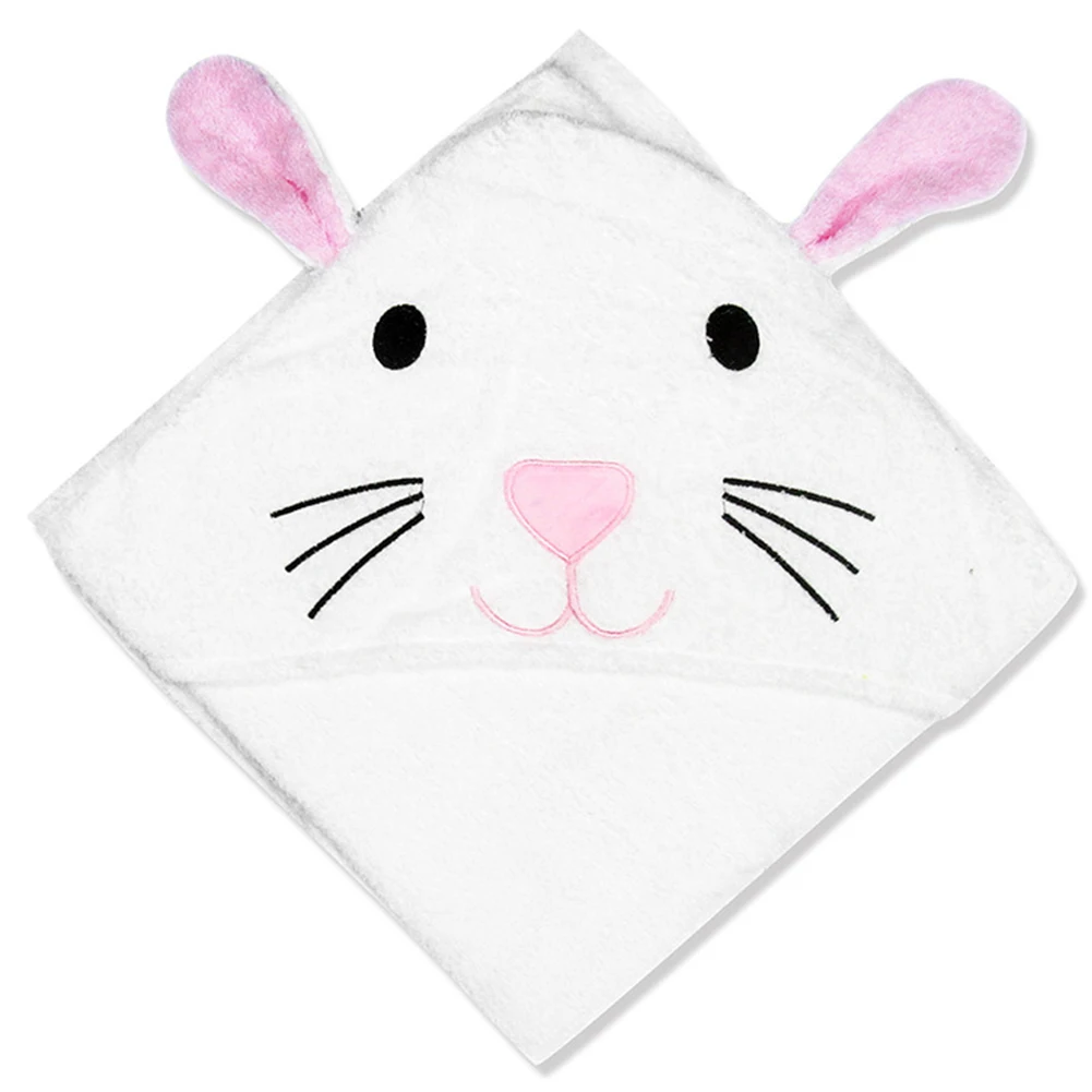 White Rabbit Банное полотенце с капюшоном, детский халат в форме животных, душ с капюшоном, хлопок, Ультра мягкий для детей - Цвет: White Rabbit