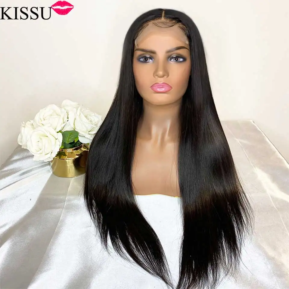 

Wholesale Pre Plucked Bone Straight Lace Closure Wig Brazilian Lace Front Human Hair Wigs For Women 4x4 Closure Wig