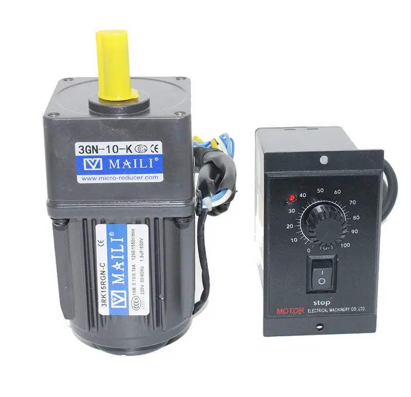 220V 15W AC gear motor electric motor variable speed controller 110