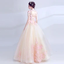 Пышные платья бальное платье кепка рукава Тюль аппликация из кружева, вышитая бисером милые платья