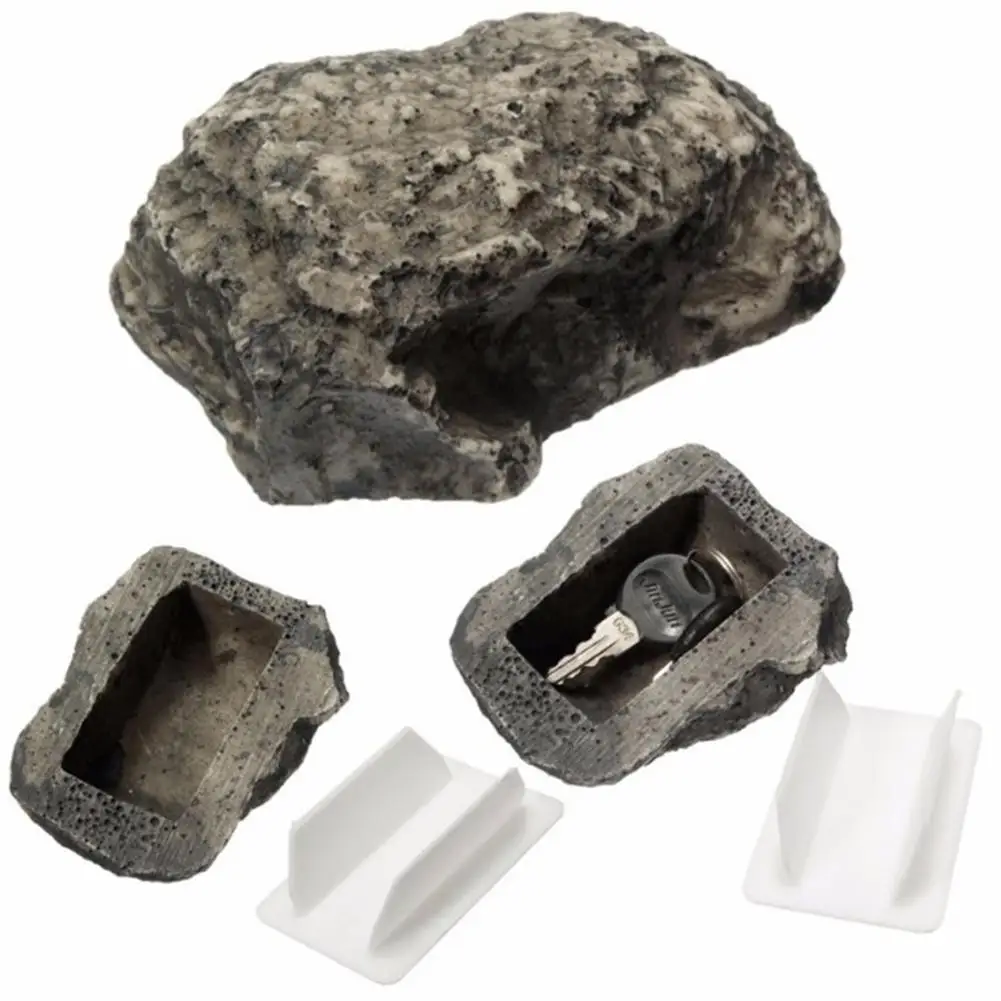 

Stone Diversion Safe Hide-a-Spare-Key Fake Rock Looks Feels like Real Stone Home Safe for Outdoor Garden Yard Geocaching