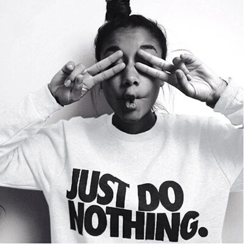 ONSEME Just Do Nothing sudaderas mujer Женский Длинный Рукав Толстовка Джемпер Пуловер Толстовка Топы рубашка толстовки женские S-99