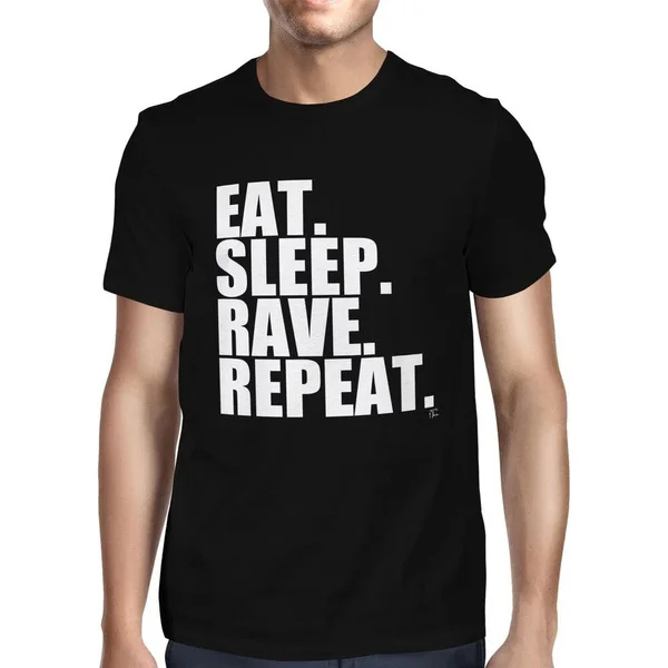 1 Мужская футболка с надписью Eat Sleep Rave Repeat | одежда