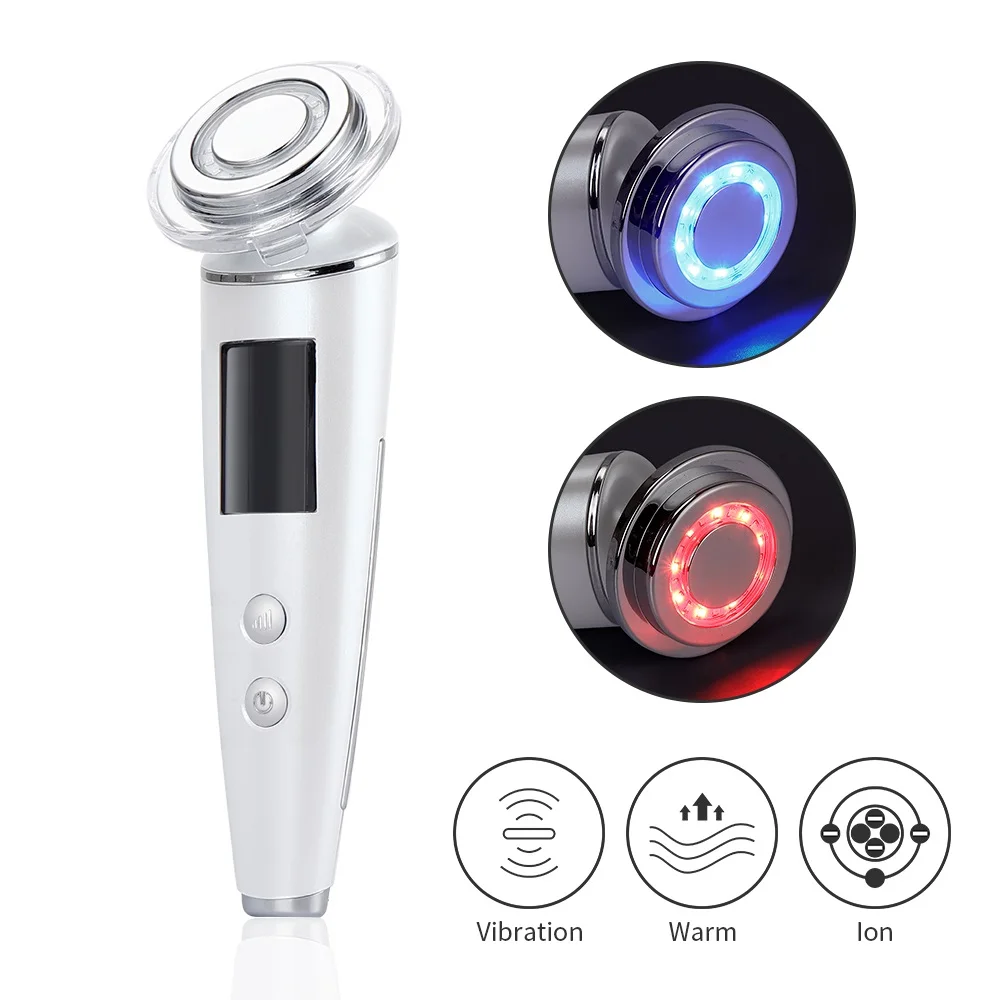 Galvanic Ion Face Beauty Device Rf Ems Led Red Blue Light Photon