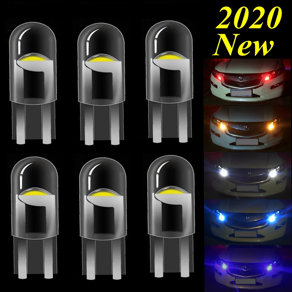 6PCS T10 W5W WY5W 168 501 2825 COB LED Car Wedge Parking Light Side Door Bulb Instrument Panel Lamp Auto License Plate Lights | Автомобили