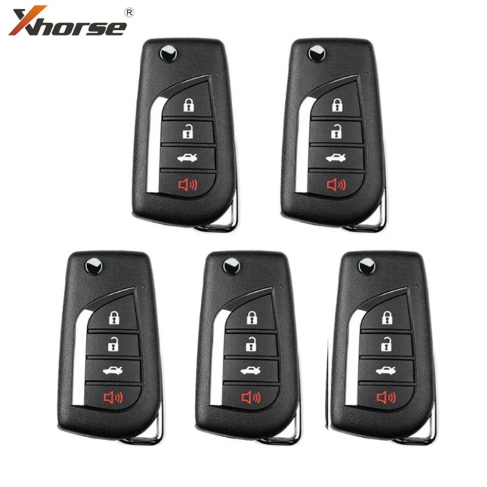 Xhorse Keys XKTO10EN проводной дистанционный Автомобильный ключ для Toyota Flip 4 кнопки VVDI Key