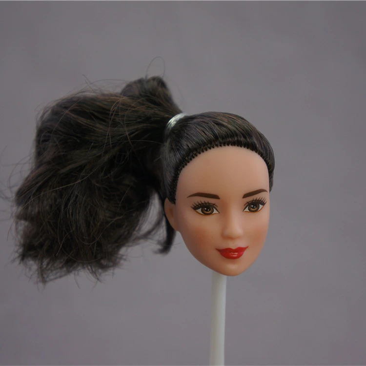 black doll heads with hair