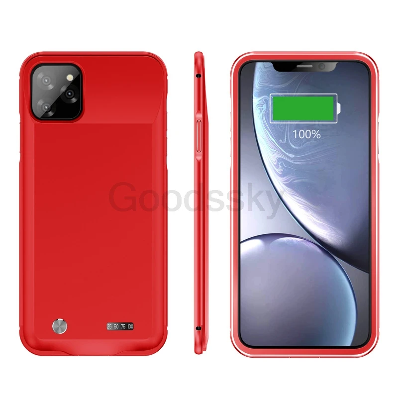 5000 мА/ч чехол с алюминиевой рамкой для зарядного устройства для iPhone 11 Pro Max Silm ударопрочный Дополнительный внешний аккумулятор чехол для зарядки светодиодный дисплей