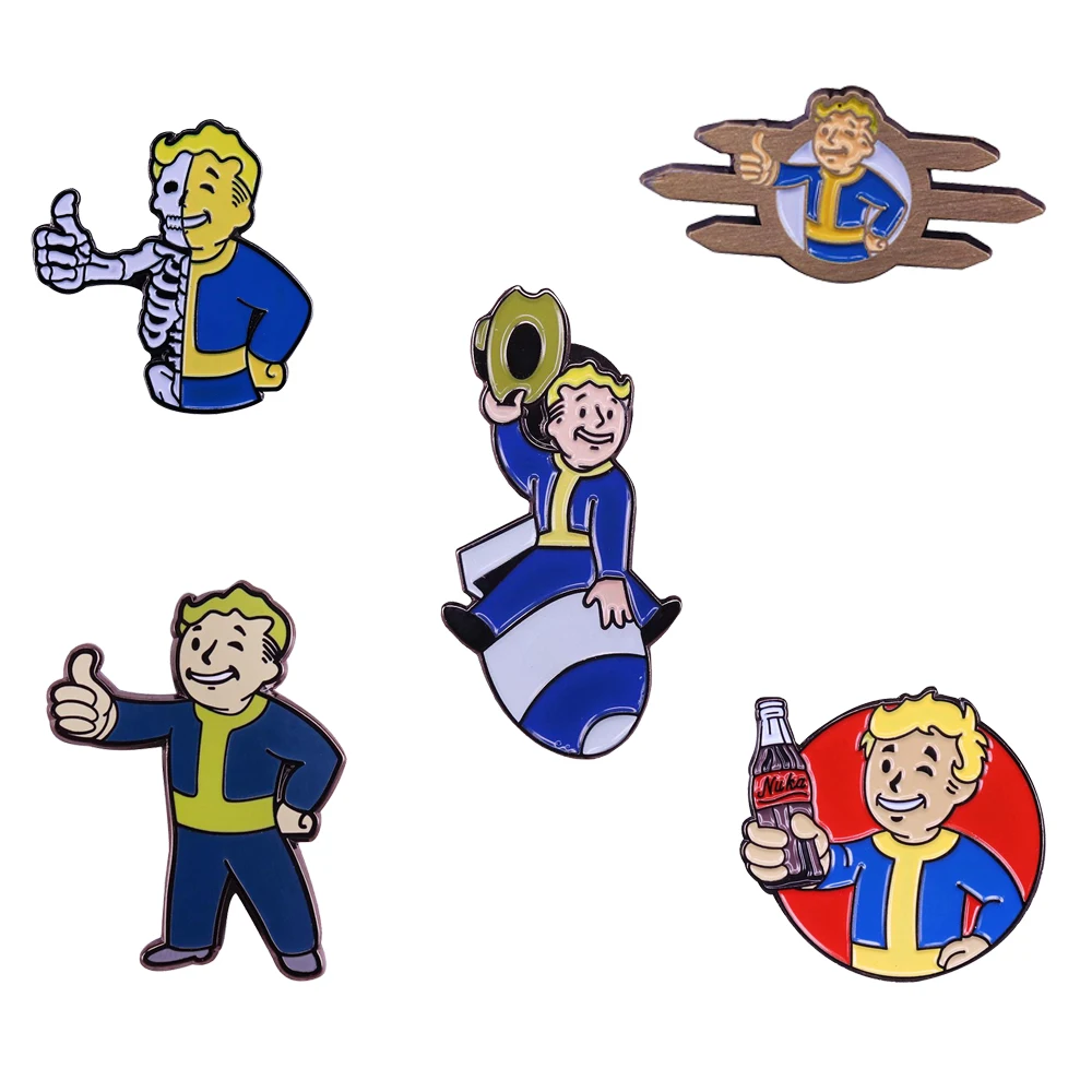 Эмалированная булавка Fallout 4 on steam Vault Boy|Броши| |