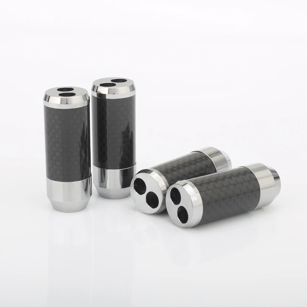 Câble de haut-parleur en fibre de carbone en acier inoxydable, câble audio, bas de pantalon, séparateur en Y, extrémité de bouteilles, 1 à 2 botte de câble de haut-parleur, 11mm à 7mm