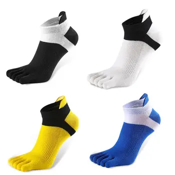

2020 1 Pair Sports Socks Men women Comfortable Thin Five-finger socks Section Short Splicing Mesh Stitching Color Cotton Socks