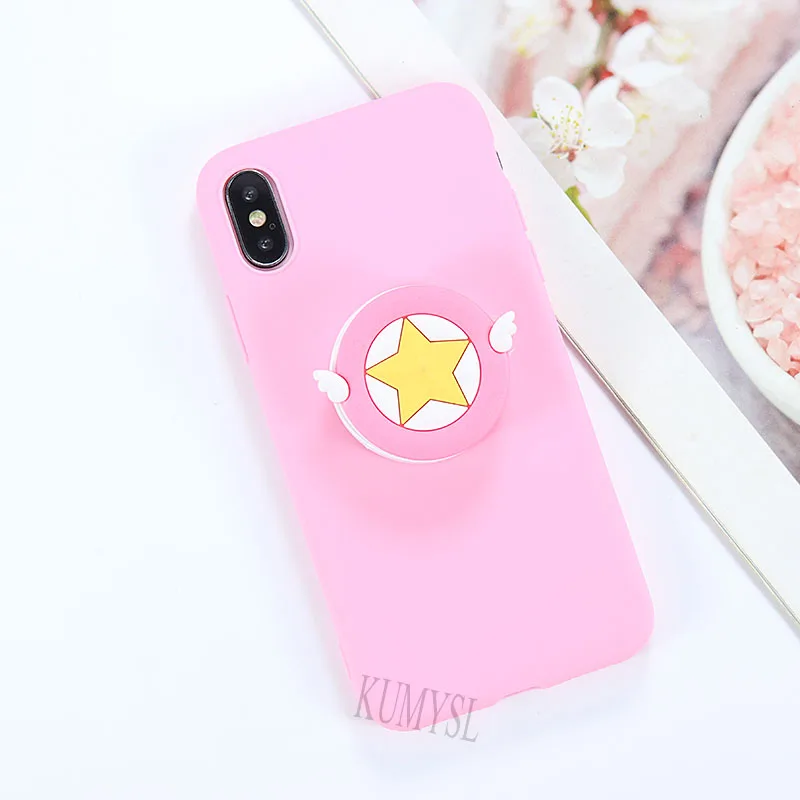 3D силиконовый чехол-держатель для телефона с рисунком для iphone 11 Pro X XR XS Max 6 6s 7 8 Plus 5 5S se милый силиконовый чехол-подставка - Цвет: 5