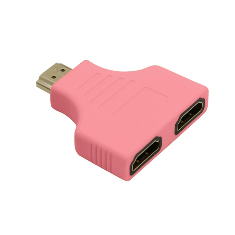 Высококачественный сплиттер для HDMI Male To 2 HDMI Female 1080P 1 In 2 Out Switcher удлинитель адаптер конвертер - Цвет: Pink