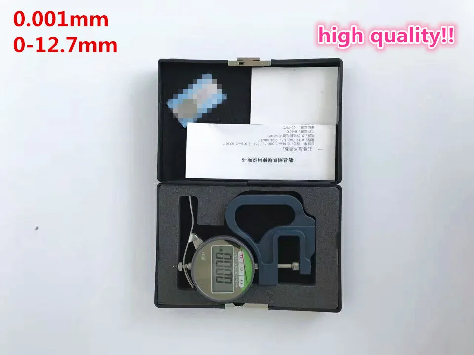 Микрон цифровой толщиномер 0-12,7 мм 0,001 мм Толщиномер измерительный прибор для измерения толщины бумажной пленки кожи