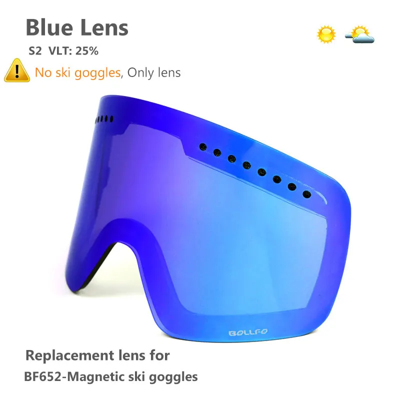 Магнитный двойные линзы очки для катания на лыжах и маски Анти-туман UV400 очки для катания на сноуборде лыжные очки для мужчин и женщин с Чехол - Цвет: Blue Revo Lens