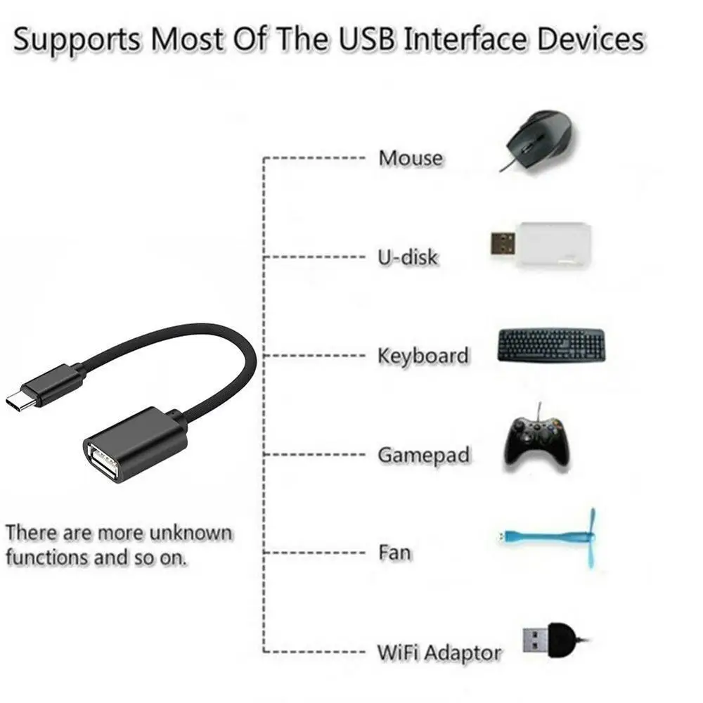 Кабель адаптер Type C OTG для Samsung S10 Xiaomi Mi 10 Android геймпад ПК MacBook USB кабель планшета мыши
