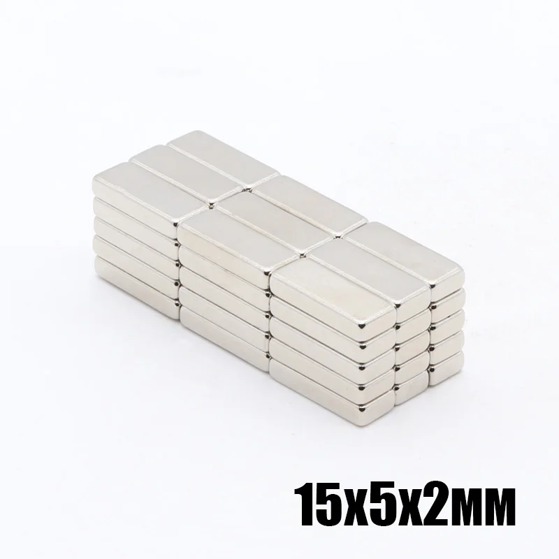 100pcs15x5x2 мм N35 прямоугольный магнит f 15x5x2 мм супер сильный неодимовый магнит 12*4*2 мм NdFeB магнит 12 мм x 4 мм x 2 мм