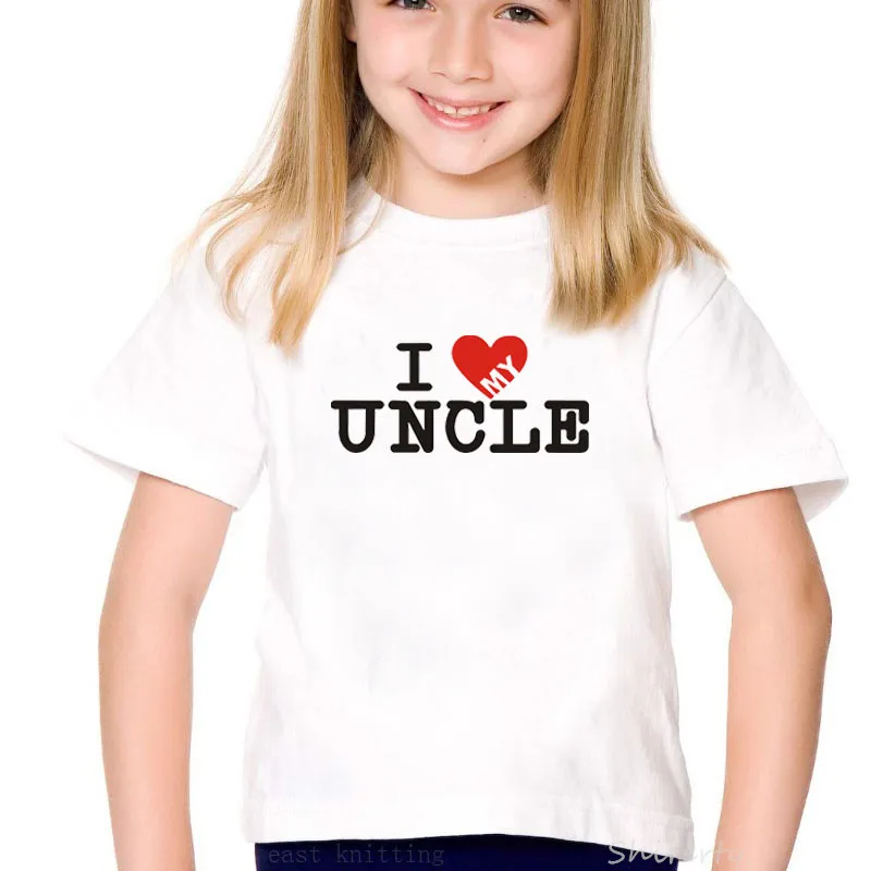 Футболка для малышей с надписью «I Love My Uncle» летняя детская одежда с короткими рукавами детские хлопковые футболки унисекс, топы, одежда для малышей От 1 до 10 лет
