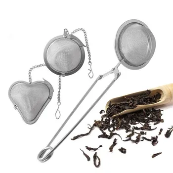 

2pcs Stainless Steel tea infuser with handle Mesh Tea Strainer Sphere Locking Spice Ball seasonings Hot pot spices filter
