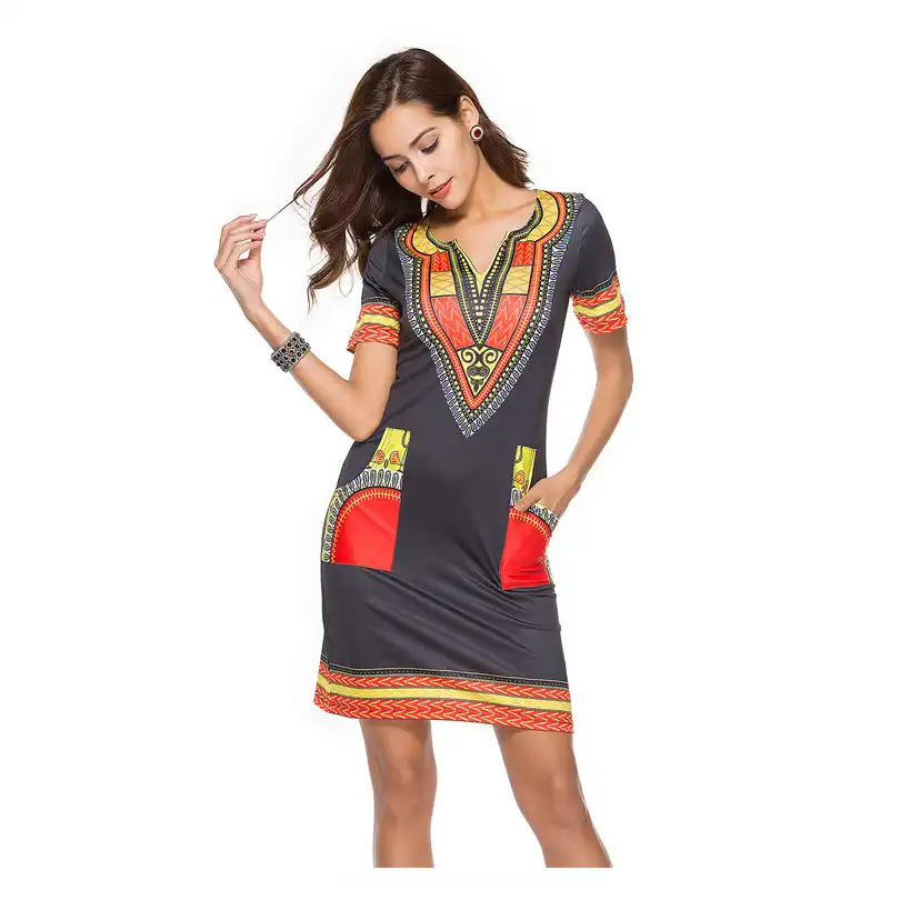 african print dresses 2018 plus size