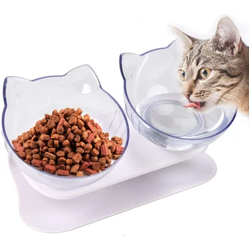 

Non-slip Double Cat Bowls Adjustable Raised Stand Pet Food and Water Bowls For Cats Dogs anti-spill Feeders Bowls for Pet puppy
