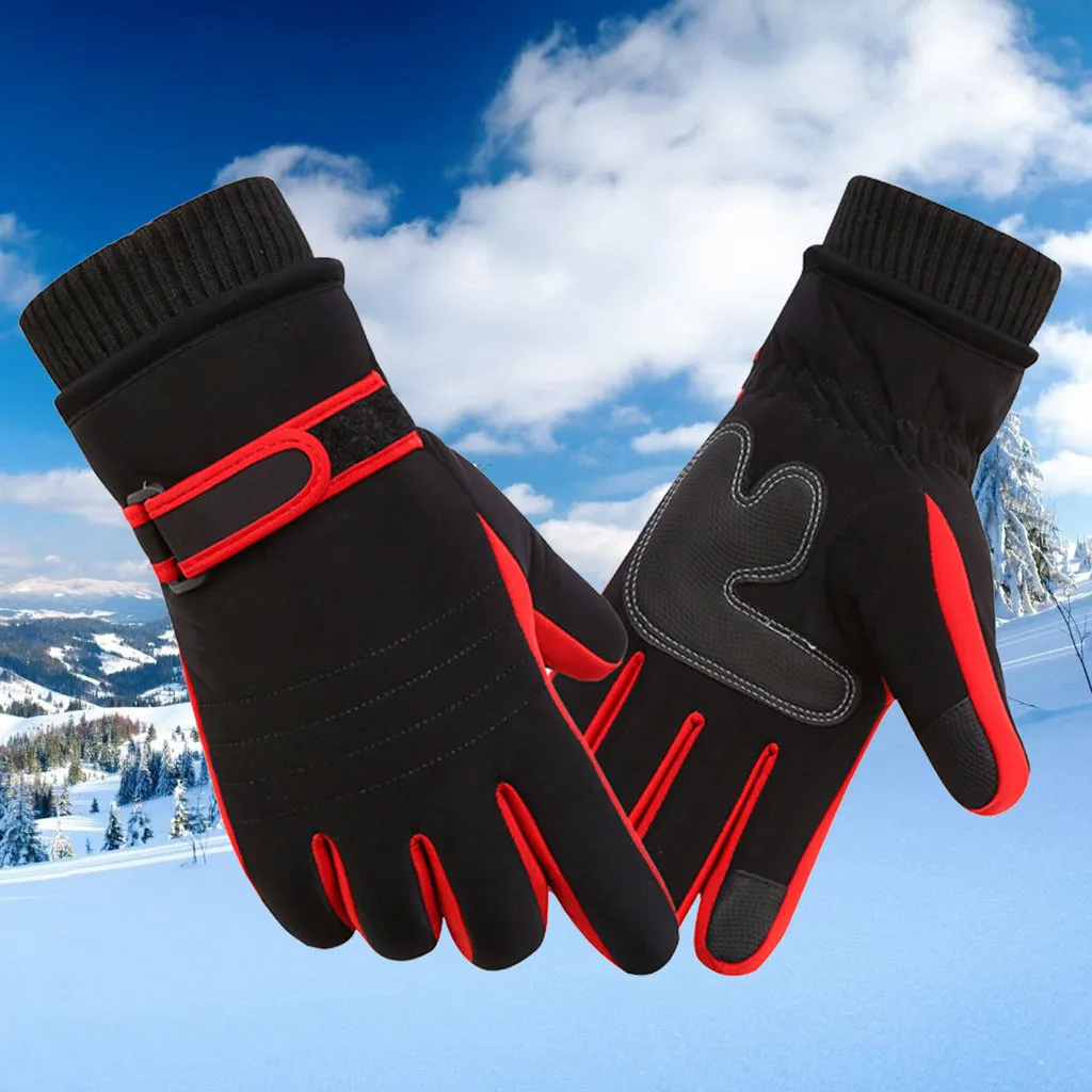 Зимние мотоциклетные лыжные перчатки мужские теплые толстые флисовые стельки перчатки для сноуборда ветрозащитные уличные наручные мужские перчатки