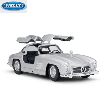 

WELLY 1:24 MERED BNZ 300SL Classic Cars Sports Car Diecasts Simulation Alloy Car Model for Kid Toys and Gifts with Original Box