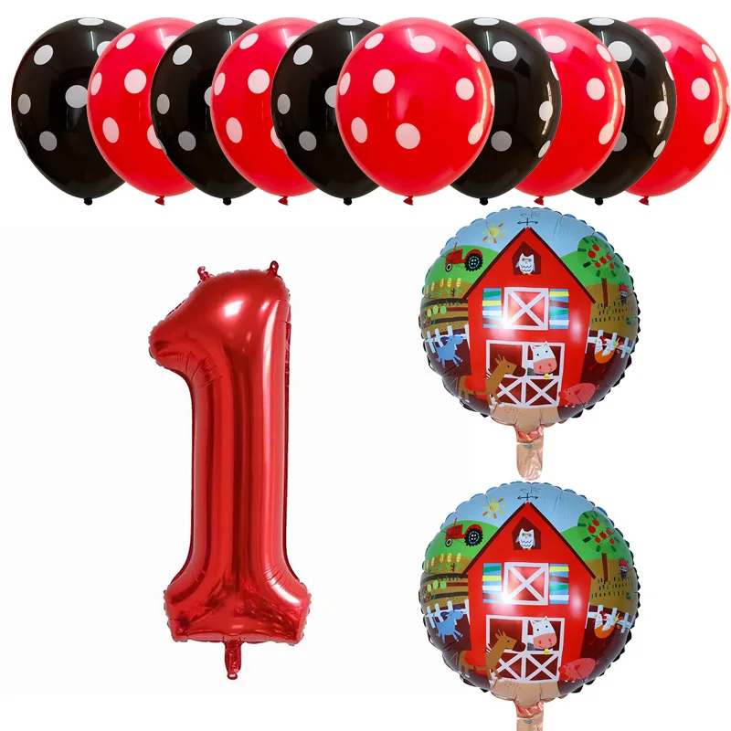 

13pcs/lot Farm Animal PartyBalloon 30inch Number Balloon Baby 1st Birthday Farm Them Party Decorations Air Globos Kids Toys