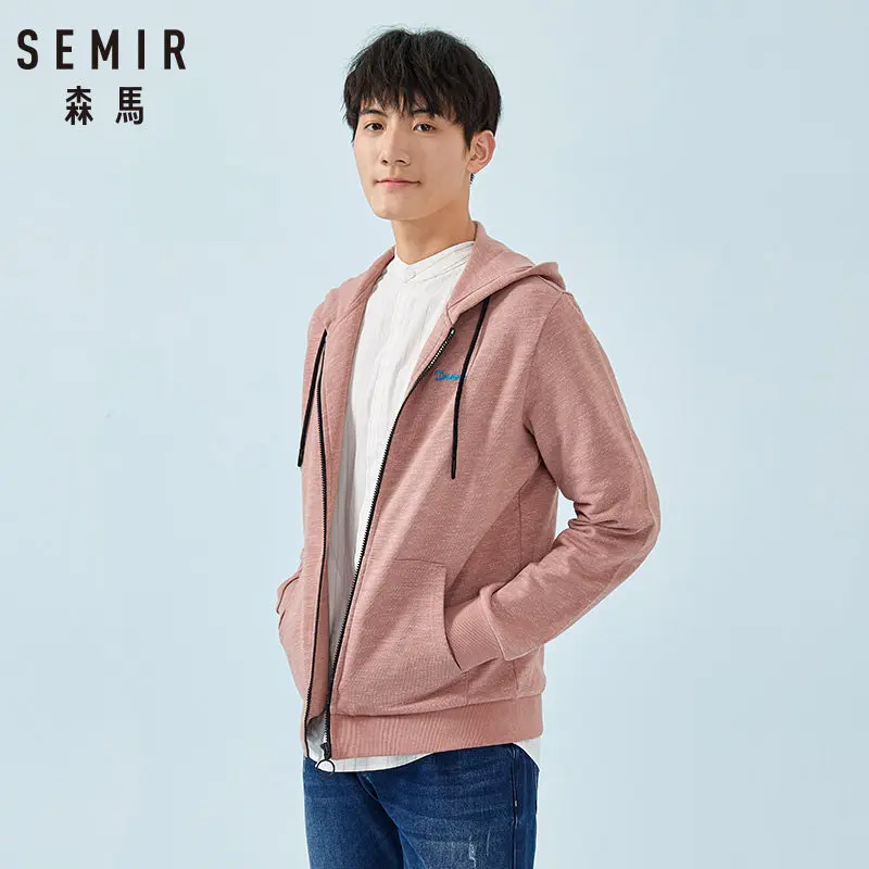 SEMIR спортивная куртка мужская куртка с капюшоном с карманом мужская толстовка с капюшоном на молнии вышитая куртка с капюшоном на подкладке с кулиской мужская мода