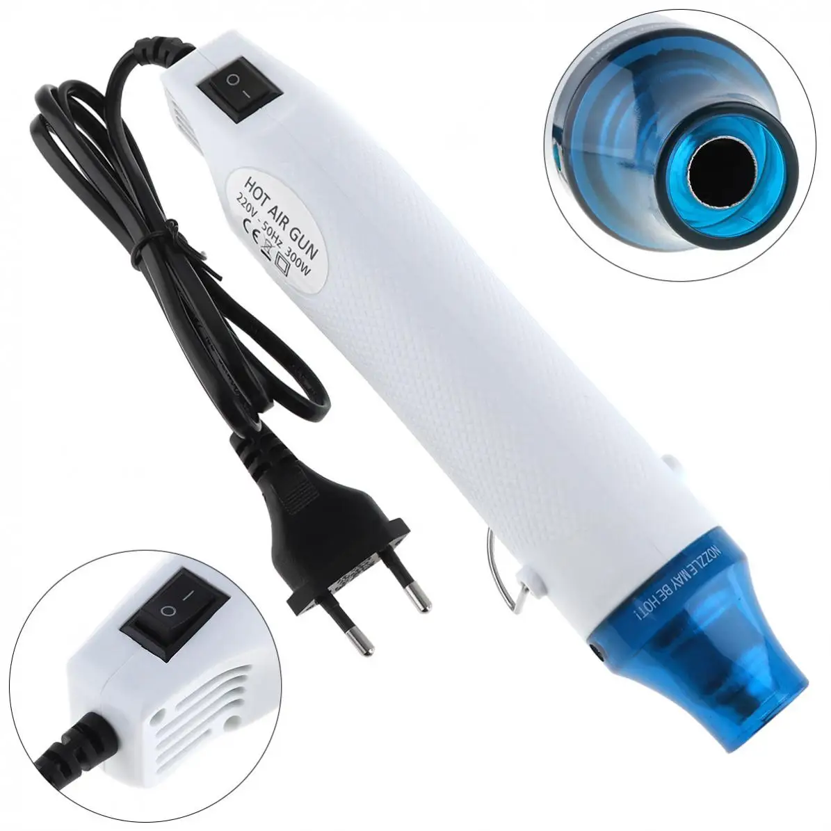 

110V / 220V 300W DIY Using Heat Gun Hot Air Electric Tool with Shrink Plastic Surface for Heating DIY Accessories EU / US Plug