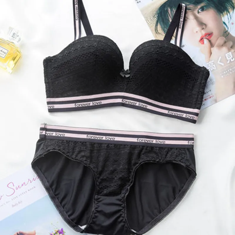 

Small-breasted underwear girls gather together steel-free sexy girls Beautiful back bra student letter shoulder strap bra suit