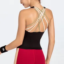 Майка для йоги с открытой спиной, Спортивная рубашка для женщин, фитнес-кроп, топы для тренировок, спортивная одежда, высокая ударная спортивная одежда