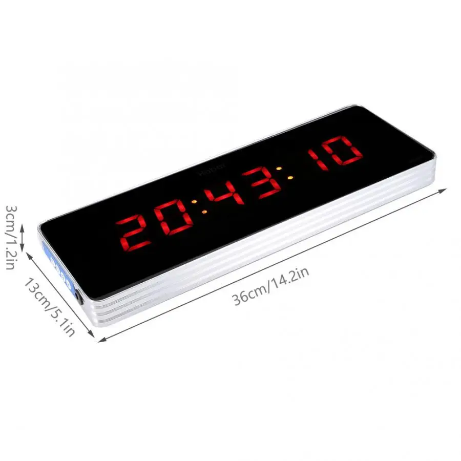 Aluminum Alloy Wall Clock Digital LED Calendar Wall Clock Temperature Clocks EU Plug 110-240V Modern Design Home Decor