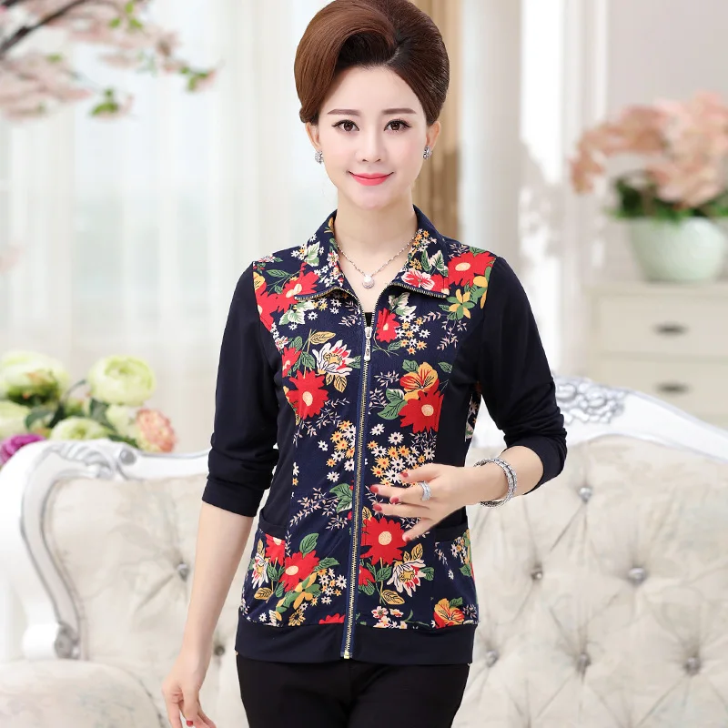 

S under Middle-aged WOMEN'S Apparels Autumn Clothing Short Large Size Coat Middle-aged Women Dress Spring Autumn Clothing Thin J