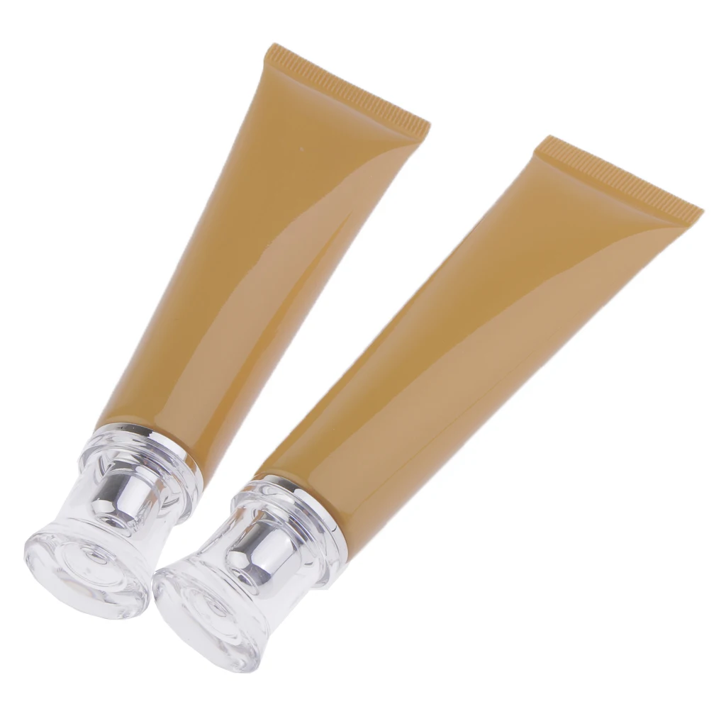 2Pcs 40ml BB/CC Cream Tubes Empty Plastic Cosmetic Lotion Serum Soft Bottles