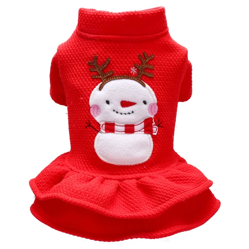 Новогодний для домашних собак платье красные женские шляпки теплая зима щенок кружевная юбка одежда для Йорка Чихуахуа кошка одежда рождественское пальто куртка товары для домашних животных