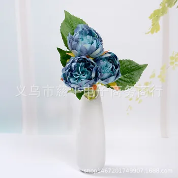 

Model Herbaceous Peony Bouquet Rose Silk Flower Set Decoration Living Room Table Plastic Flowers Dried Flower Potted Plant Furni