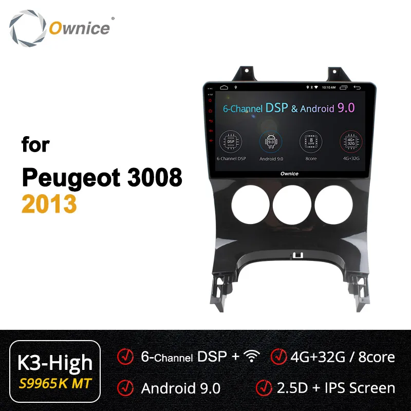 Ownice Octa 8 Core Android 9,0 DVD плеер головное устройство аудио Navi k3 k5 k6 для peugeot 3008 2010 2011 2012 2013 4G DSP оптический 360 - Цвет: S9965-1 K3-High