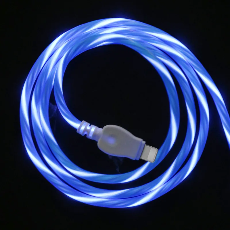 1 м яркая светодиодная лампа USB зарядное устройство type C кабель для samsung S9 S8 Plus huawei Xiaomi Быстрая зарядка источник данных для мобильного телефона - Цвет: Синий