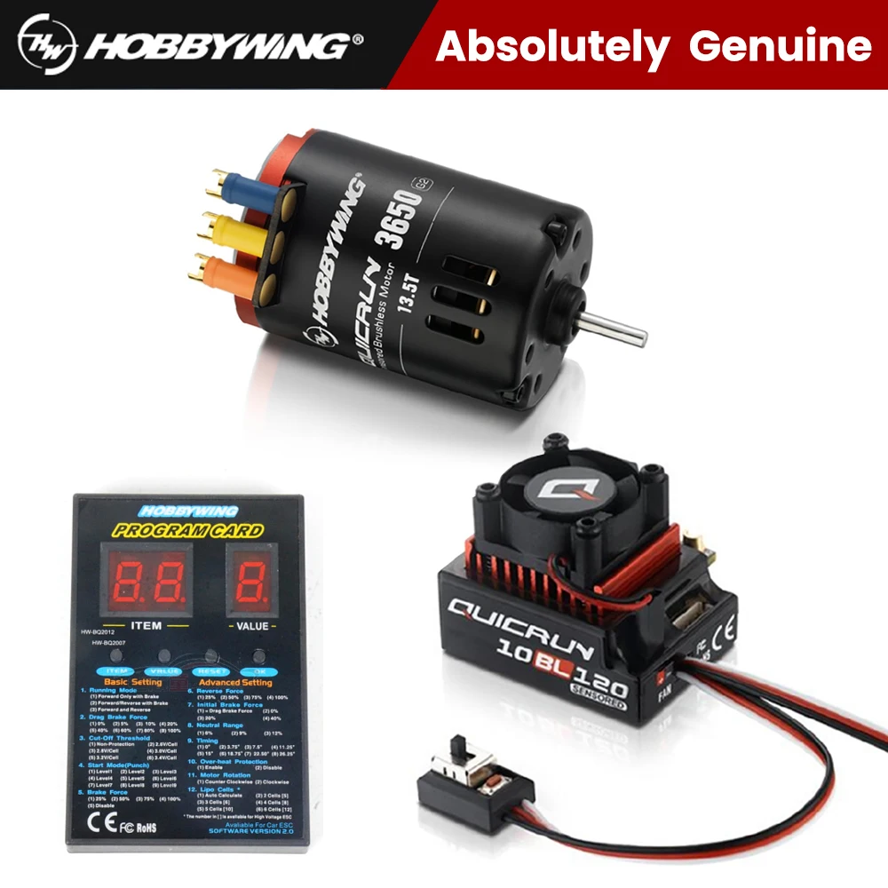 QuicRun 3650 Sensored Brushless Motor + 10BL120 120A Sensored Brushless