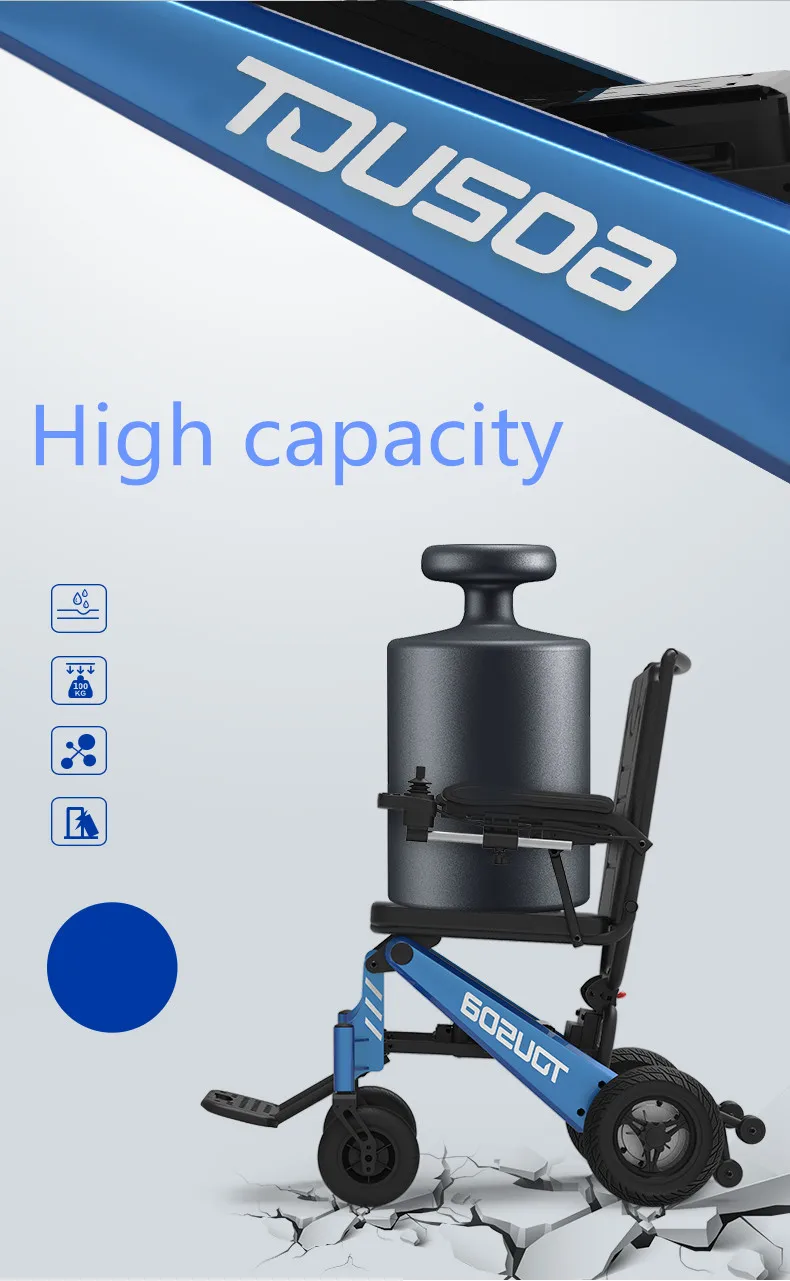  Foldable Motorized Wheelchair Electric Power Wheelchair - Lightweight and Durable - Weighs only 58 