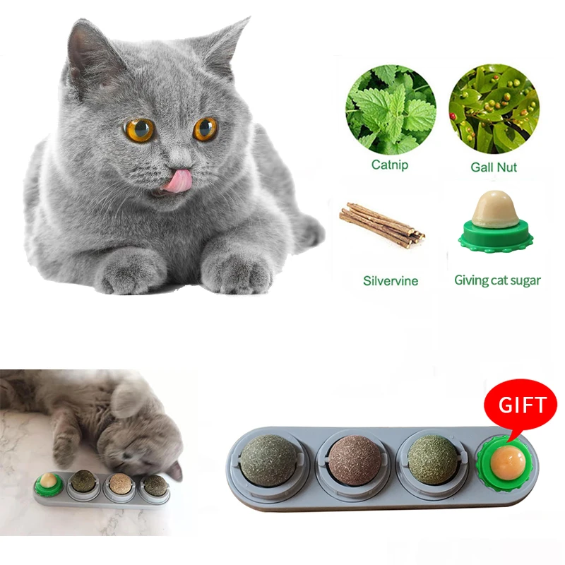 Игрушка для кошек, кошачий мячик, набор из 3 вращающихся самоклеющихся серебряных шариков для кошек, настенный молярный игрушечный молярный Кот, товары для кошек