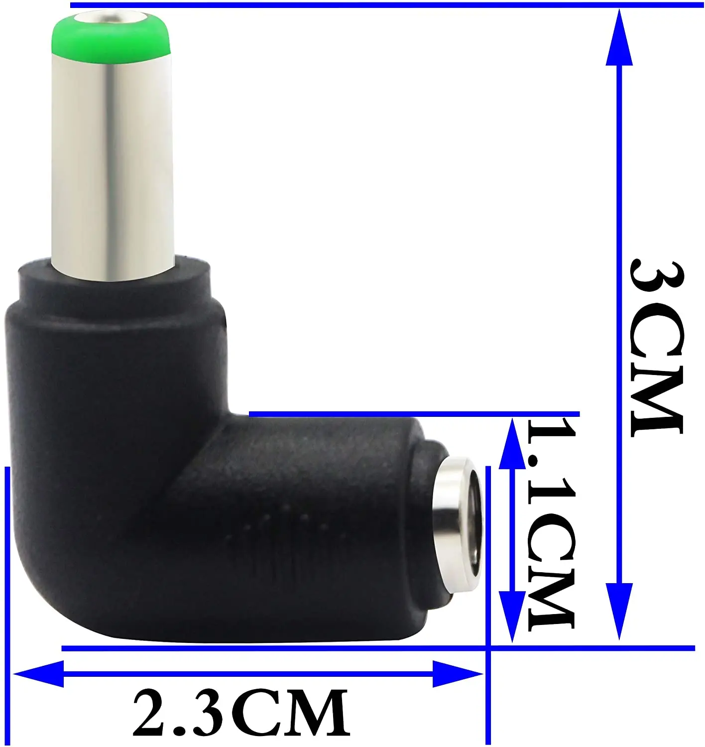 2pack DC 6.3x3.0mm Male 90 Degree Angle to DC5.5x2.1mm Female Adapter DC Barrel Power Jack Charging Cable Connector for Tablet