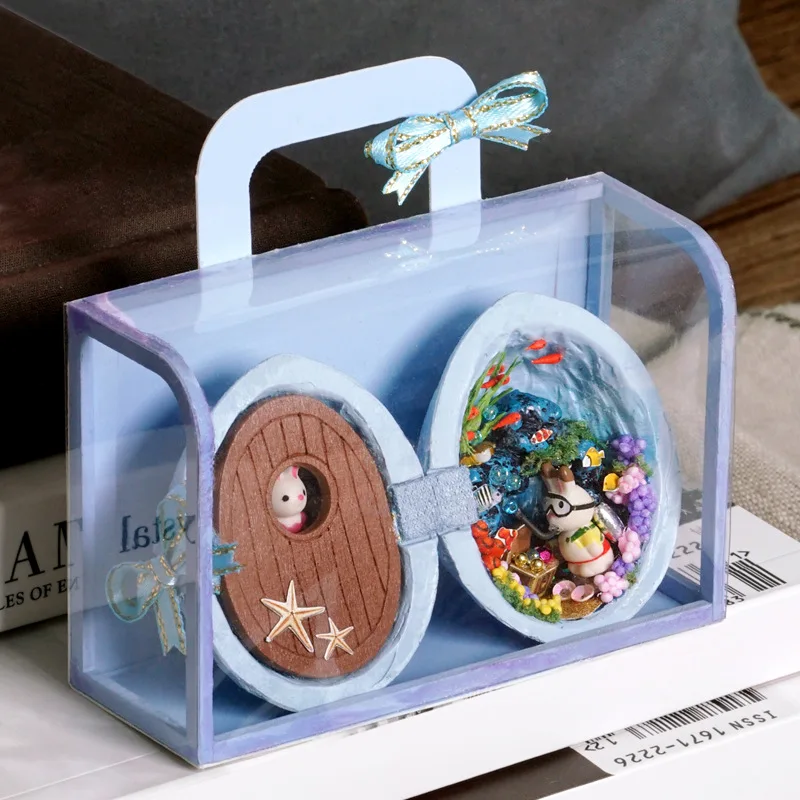 Продвижение миниатюрная Милая комната Дети DIY кукольный дом мебель 3D деревянные Miniaturas Кукольный дом Детская игрушка День рождения Рождественский подарок