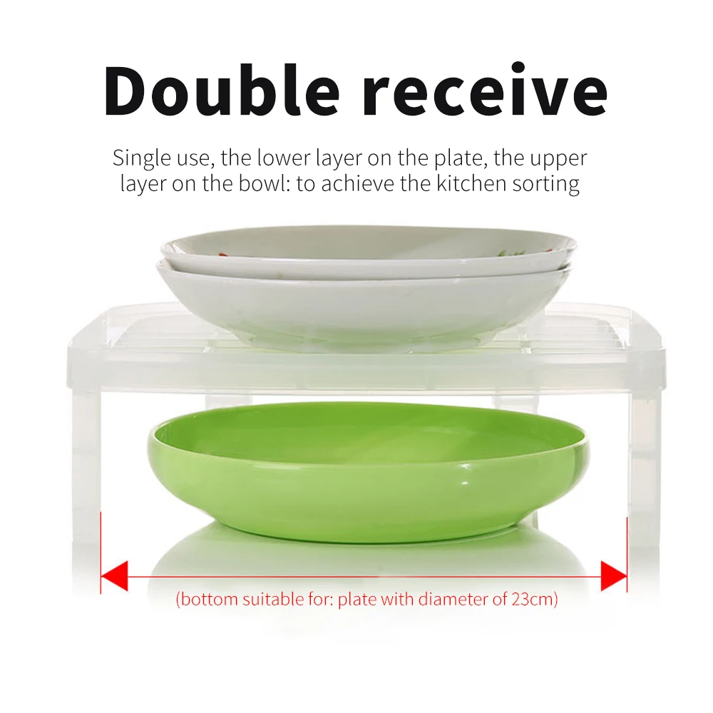 Kitchen Layer Dish Plate Storage Organizer Transparent Antibacterial Vertical Dish Rack Creative Kitchen Rack Space-Saving