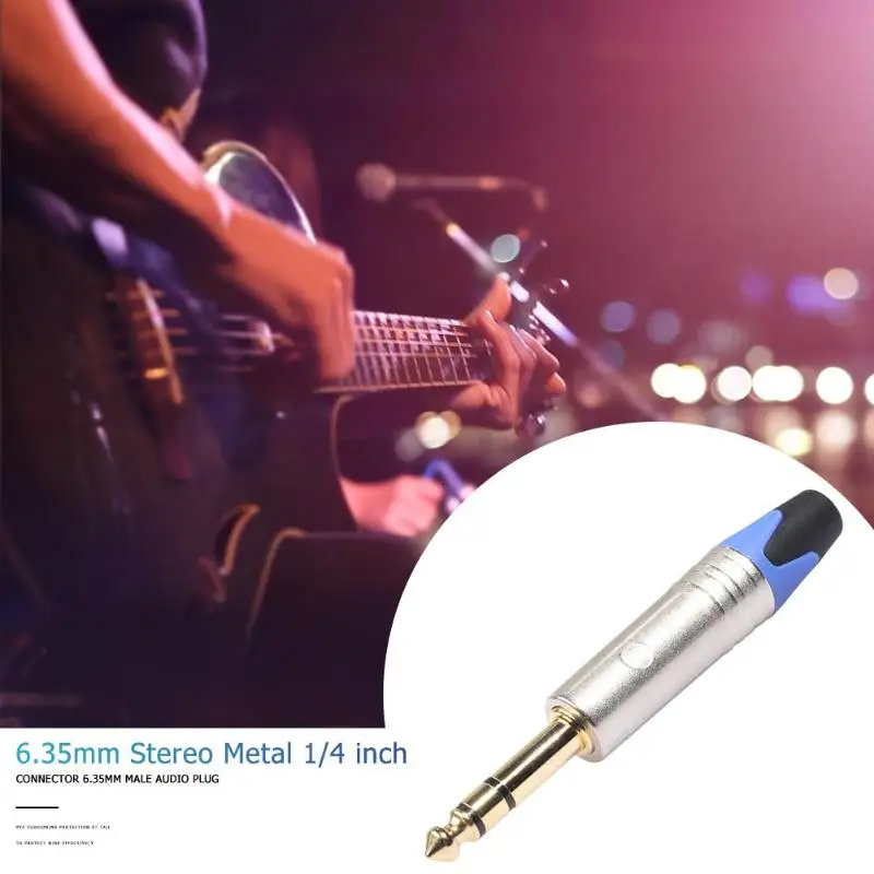 6,35 мм стерео металлический 1/4 дюймовый разъем 6,5 мм штекер аудио припой адаптер