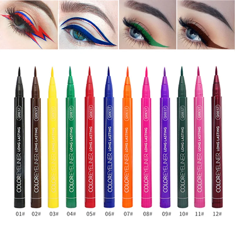 Цветная жидкая подводка для глаз, водостойкий Быстросохнущий макияж, матовая подводка для глаз, золотистая зеленая коричневая подводка для глаз, косметическая косметика